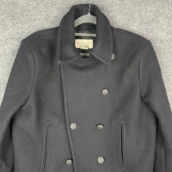 Ralph Lauren Denim & Supply Women's Cropped Black Peacoat Size Large/XLarge - Picture 3 of 10